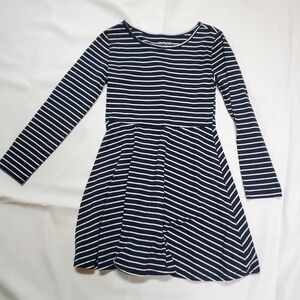 Girls Navy Striped 5/6 Dress